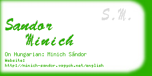 sandor minich business card
