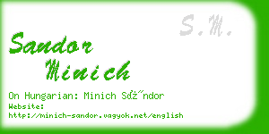 sandor minich business card